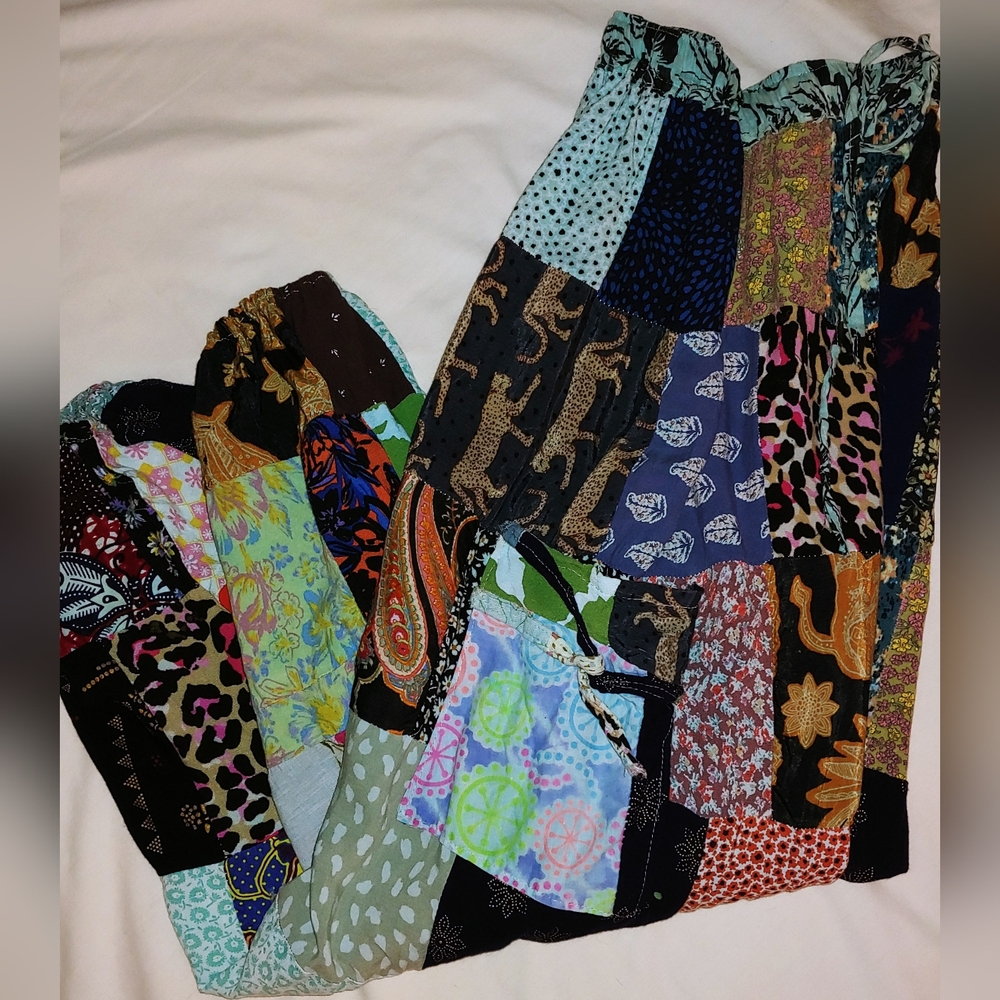 Free People Multicolor Patchwork Track Joggers